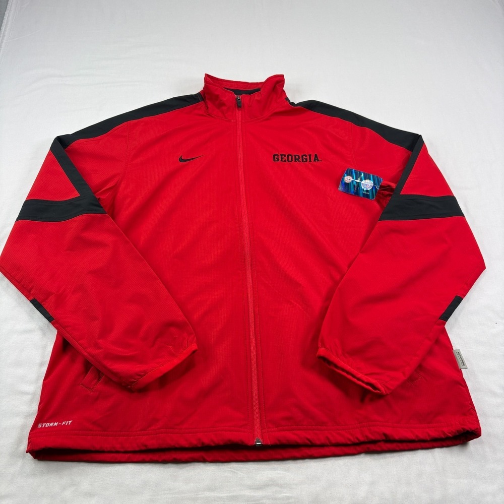 Georgia Bulldogs Nike‎ Jacket Mens XL Red Storm Fit Windbreaker Full Zip NEW